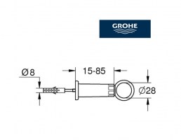 MEDIDAS ABRAZADERA TUBO DESCARGA GROHE